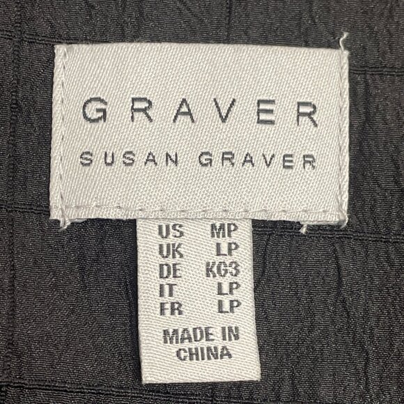 Susan Graver Women’s Black Textured Jacket With Single Button Sz MP - Picture 6 of 8
